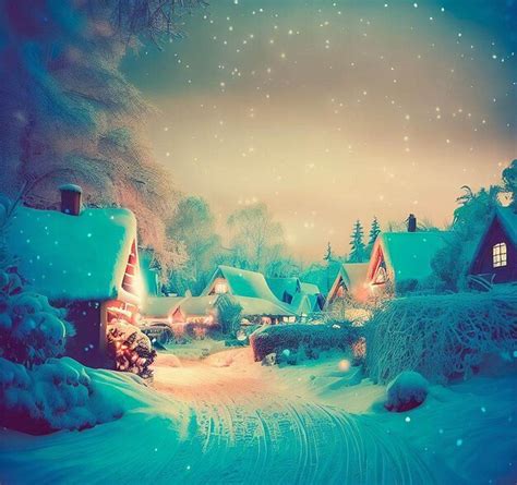 Premium AI Image | Beautiful portrait cozy winter landscape at Christmas time ai vector ...