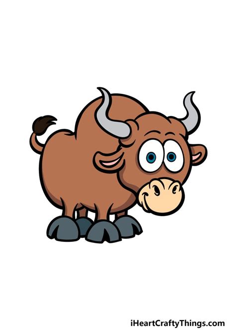 Cartoon Bull Drawing - How To Draw A Cartoon Bull Step By Step!