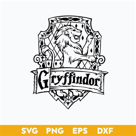 Gryffindor Crest Outline SVG, School Of Magic House Crest SV - Inspire ...