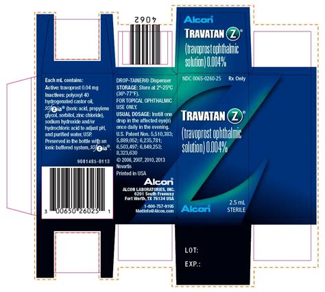 Travatan Z Ophthalmic Solution - FDA prescribing information, side effects and uses