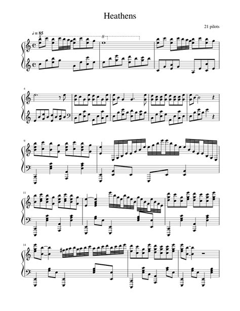 Heathens - 21 pilots Sheet music for Piano (Solo) | Musescore.com