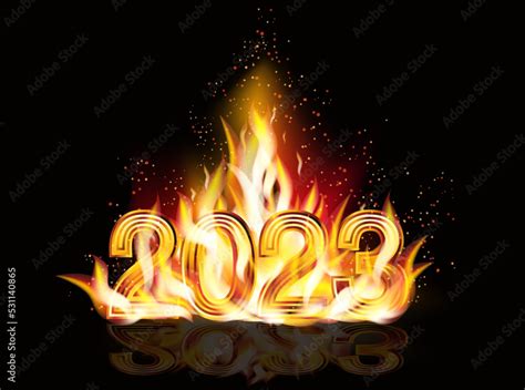 New 2023 year fire background, vector illustration Stock Vector | Adobe ...