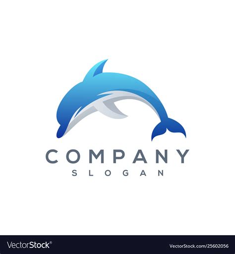 Blue dolphin logo Royalty Free Vector Image - VectorStock