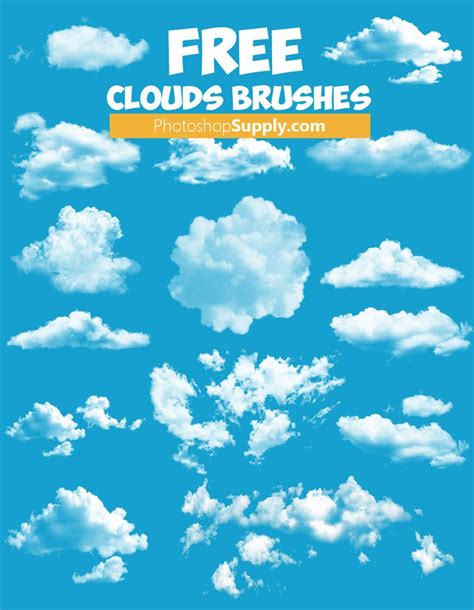 [FREE] Cloud Brushes Photoshop - Photoshop Supply | Clouds, Photoshop ...