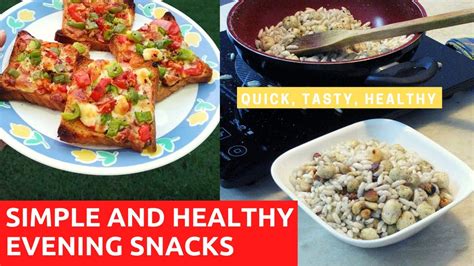 SIMPLE AND HEALTHY EVENING SNACKS | 5 Min. Recipes | Bread Pizza | Makhana Murmura Crunch - YouTube