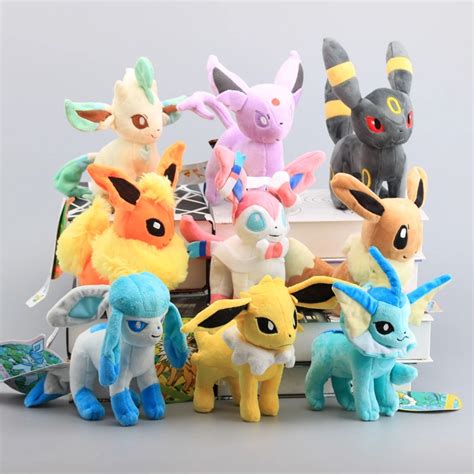 9 Style 8" 20 cm Plush Toys Standing Sylveon Umbreon Eevee Espeon Vaporeon Flareon Stuffed ...