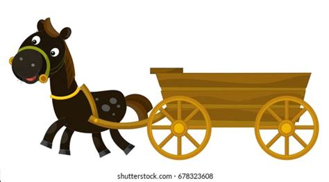 Horse and wagon cartoon: foto‘s en afbeeldingen | Shutterstock