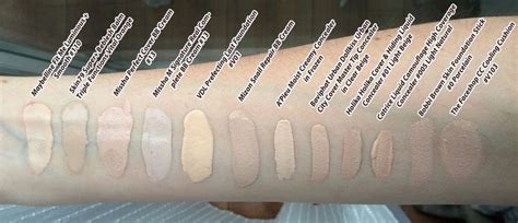 (Mostly Korean) BB Cream, Foundation and Concealer Comparison Swatches on Pale NC5/10 Skin ...