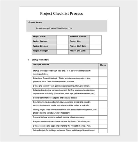 Process Checklist Template - 20+ Editable Checklists (Excel, Word, PDF)