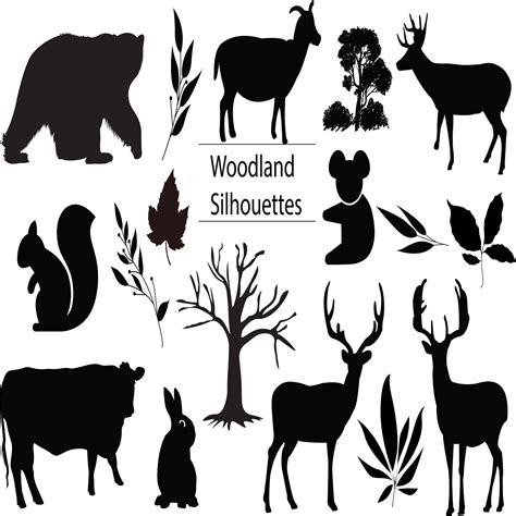 Waldtiere Silhouette Clipart Waldtiere Design Art Wild - Etsy Österreich