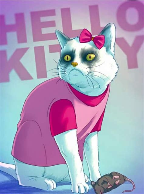 Hello kitty/ Grumpy Cat Evil Cartoon Characters, Childhood Characters ...