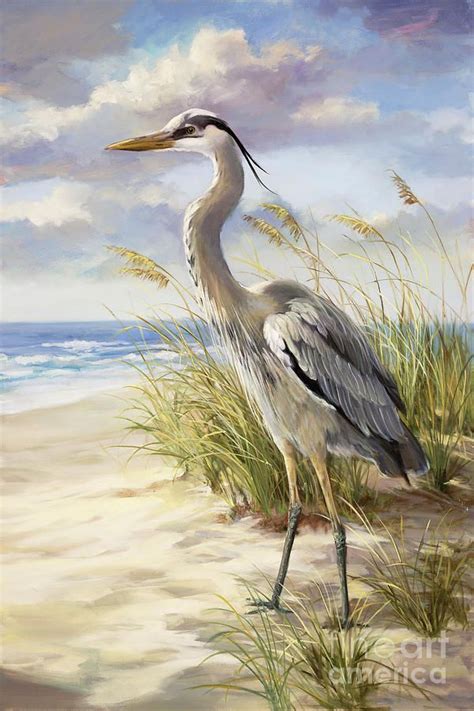 Blue Heron by Laurie Snow Hein | Heron art, Bird art, Beach art