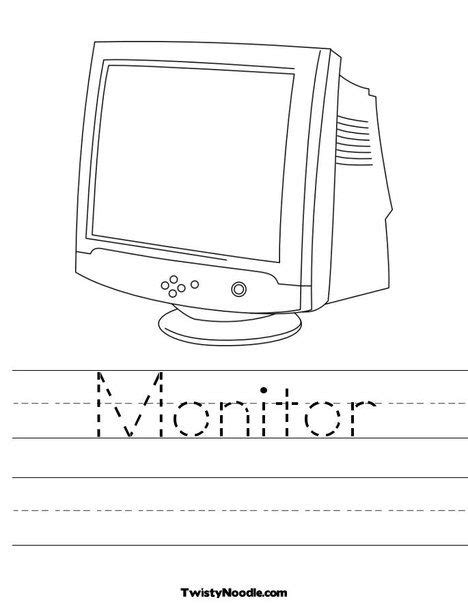 Monitor Worksheet | Computer lab lessons, Computer lessons, Learning cursive