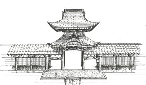 Japanese Building Drawing at PaintingValley.com | Explore collection of ...