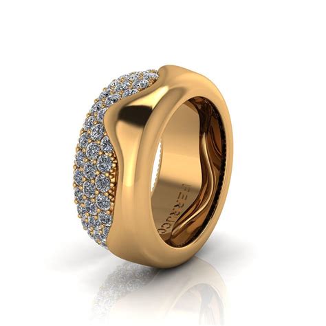 2.30 Carat White Diamond Melting Away Pave Ring in 18 Karat Yellow Gold For Sale (Free Shipping ...