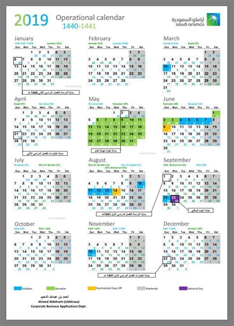 Calendar Aramco – كونتنت