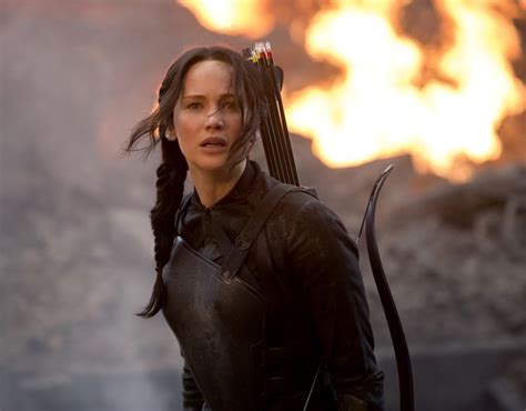 Katniss Everdeen played by Jennifer Lawrence in The Hunger Games ...