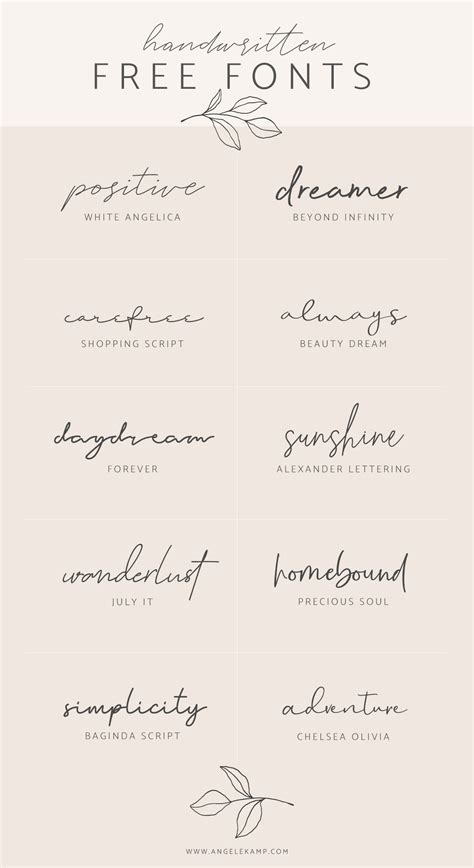 Handwritten free fonts – Angele Kamp