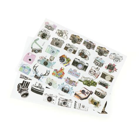 Creative Camera Adhesive Paper Sticker DIY Handmade Photo Album ...