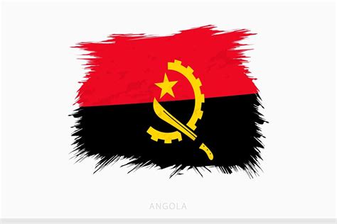 Grunge flag of Angola, vector abstract grunge brushed flag of Angola ...