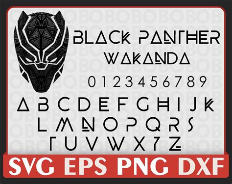 FONT Black Panther Letters Black Panther Alphabet Black | Etsy