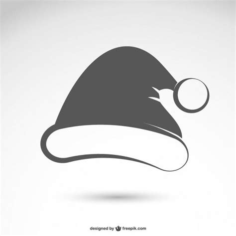 Free Vector | Black and white santa claus hat