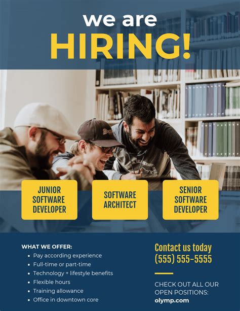 Yellow Blue Hiring Business Flyer - Venngage