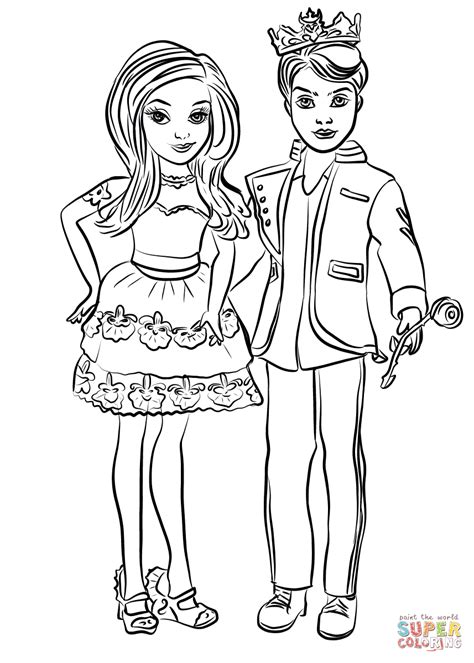 Descendants Ben and Mal coloring page | Free Printable Coloring Pages