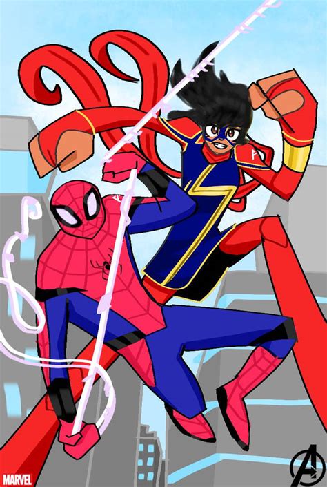 Marvel team up - Spider-Man and Ms. Marvel by Zapzap4 on DeviantArt