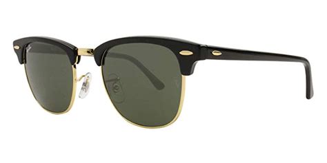 Ray-Ban RB3016 Clubmaster Sunglasses Black Gold w/Gray Green Lens W0365 ...