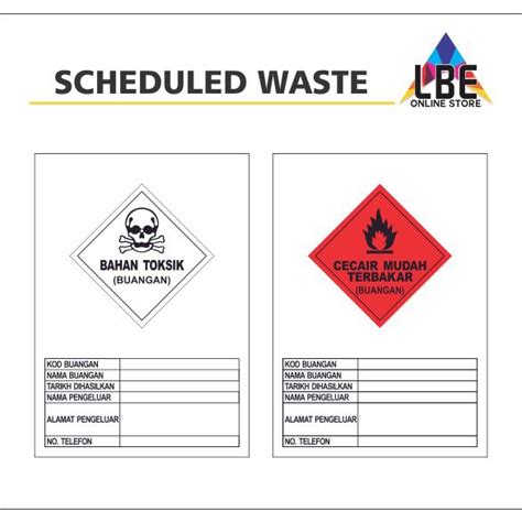 Schedule Waste Label (210mm x 297mm) | Shopee Malaysia