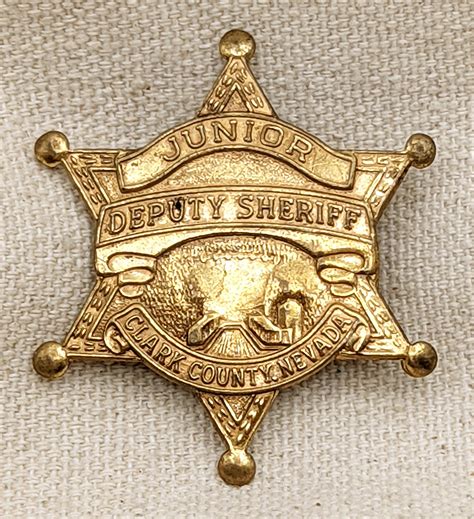 1950s Clark Co Nevada Jr. Deputy Sheriff Badge: Flying Tiger Antiques ...