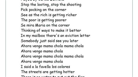 Teaching English: Maria Maria lyrics + Music