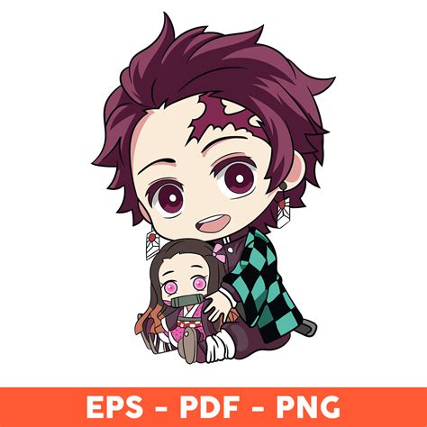 Tanjiro Chibi & Nezuko Svg, Nezuko Svg, Chibi Svg, Kamado Ta | Inspire ...