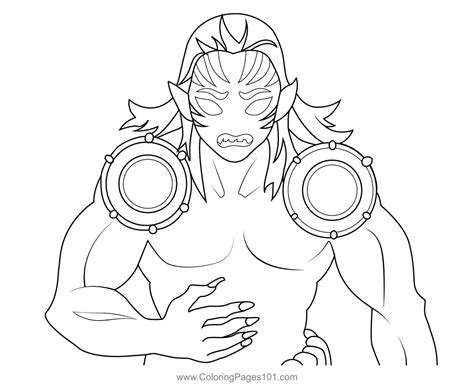 Kyogai Demon Slayer Coloring Page for Kids - Free Demon Slayer Printable Coloring Pages Online ...