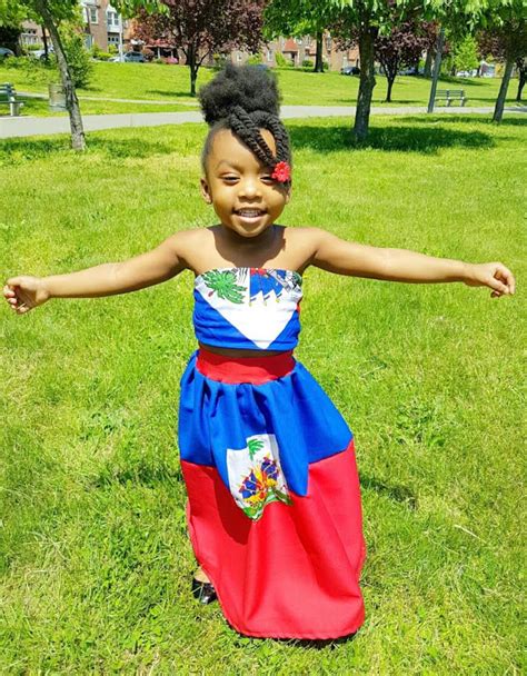 Custom Haiti Flag Maxi Skirt for Child Haitian Day Outfit | Etsy