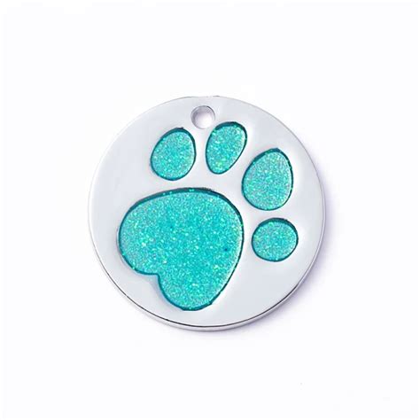Dropship Personalized Dog Tags; Engraved Footprints Cat Tags; Anti-lost Round Pet ID Tags For ...