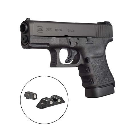 GLOCK 30S 45ACP PISTOL BLACK, GLOCK NIGHT SIGHTS