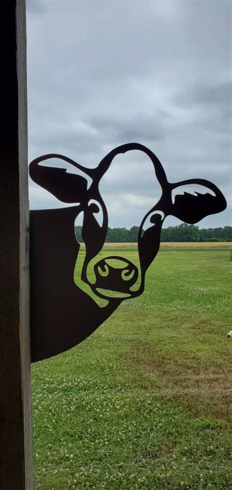 Peek-a-boo Metal Cow Cow Garden Decor Metal Cow Head - Etsy