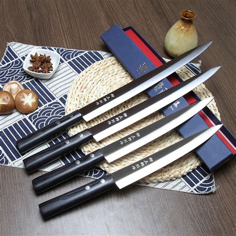 Kitchen Stainless Steel Sushi Knife Set Japanese Sushi Knife Sashimi Sword Sashimi Knife ...