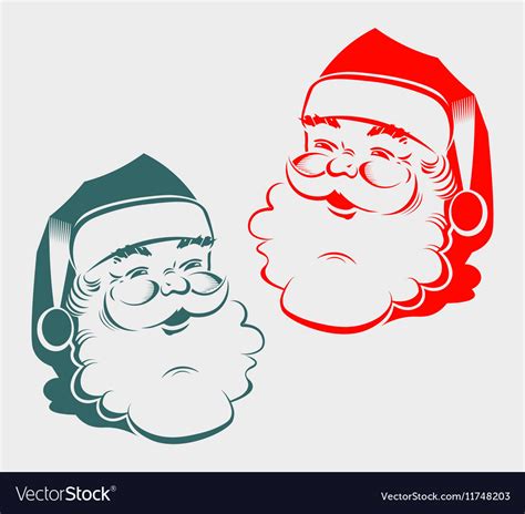 Silhouette of the head Santa Claus Royalty Free Vector Image