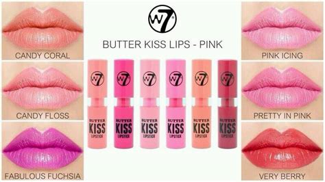 W7 COSMETICS Butter Kiss Lipstick, Lips Pink