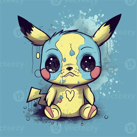 cartoon drawing of a crying pokemon with a broken heart. generative ai. 28403969 Stock Photo at ...