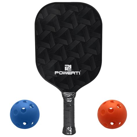 Pickleball Paddle and Ball Set Carbon Fiber Surface Pickle Ball Racket ...