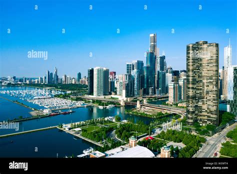 Chicago Skyline from Lake Michigan Stock Photo - Alamy