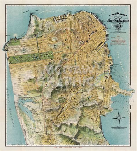 Map of San Francisco, California, 1912 | San francisco map, Old maps, Tourist map