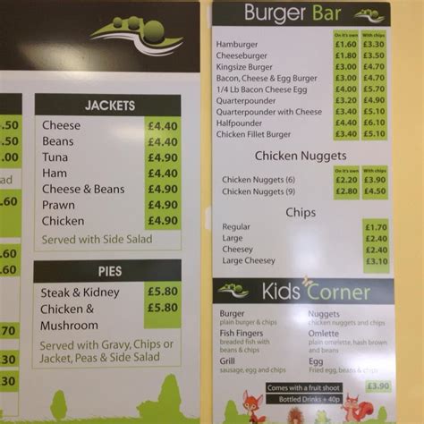 Menu at The Forest Cafe, Bordon