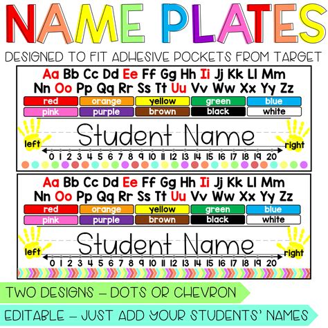 Student Name Tags For Desks Printable