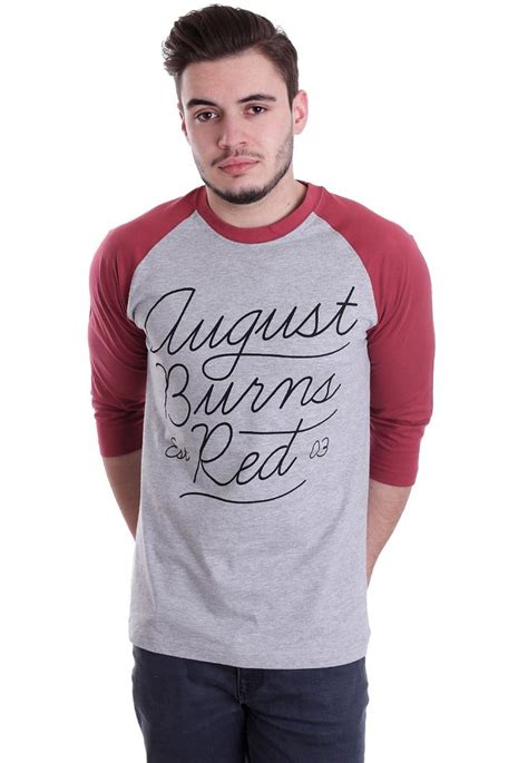 August Burns Red - Cursive Logo Grey/Burgundy - Longsleeve | August burns red, Long sleeve, ? logo