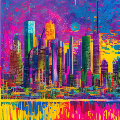 Cityscape Dreams - A Pop Art Masterpiece for Your Living Room Digital Art by Large Wall Art For ...